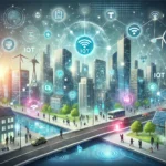 Futuristic city with IoT
